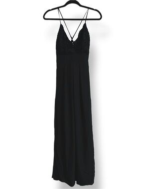 Fashion Nova Black Lace-Top Maxi Dress